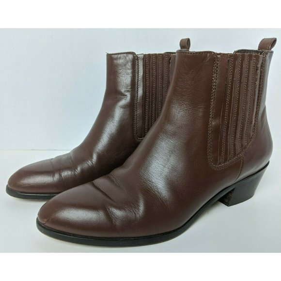 Womens J. Crew Chelsea‎ Ankle Boots Brown Leather 03002 6.5 - Picture 4 of 10